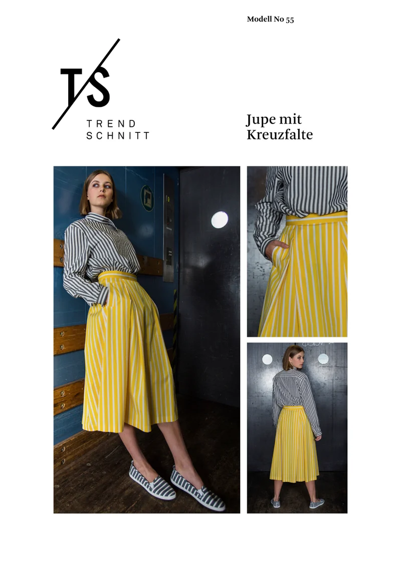 No55 Jupe mit Kreuzfalten