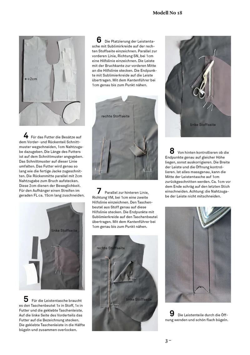 No18 Schnittmuster Bomberjacke