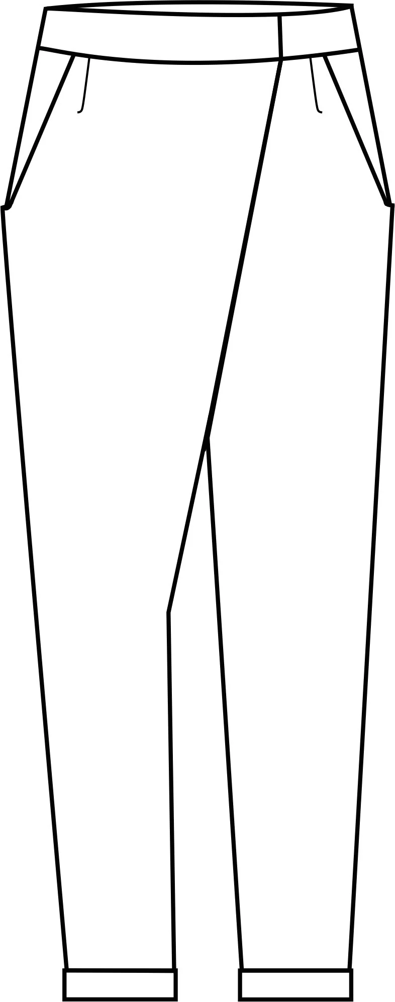 No8 Hose mit schrägem Verschluss
