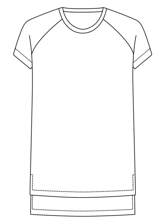 No6 Raglanshirt mit Seitenschlitz
