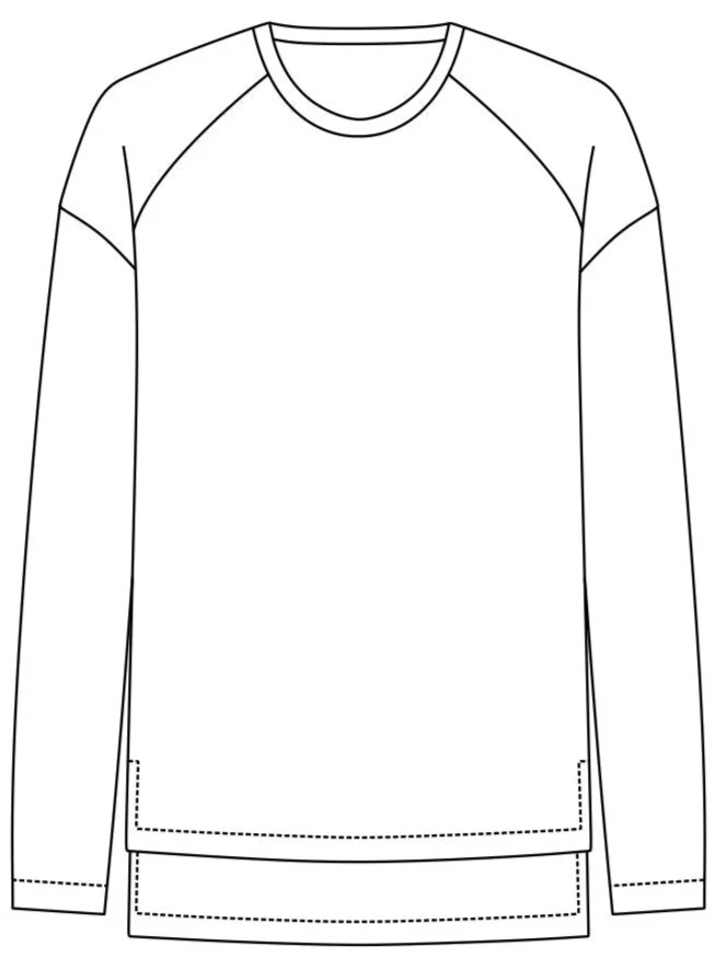 No6 Raglanshirt mit Seitenschlitz
