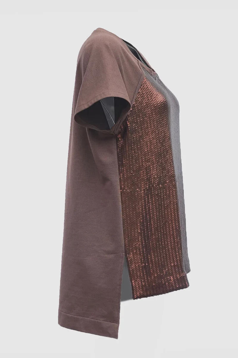 No6 Raglanshirt mit Seitenschlitz