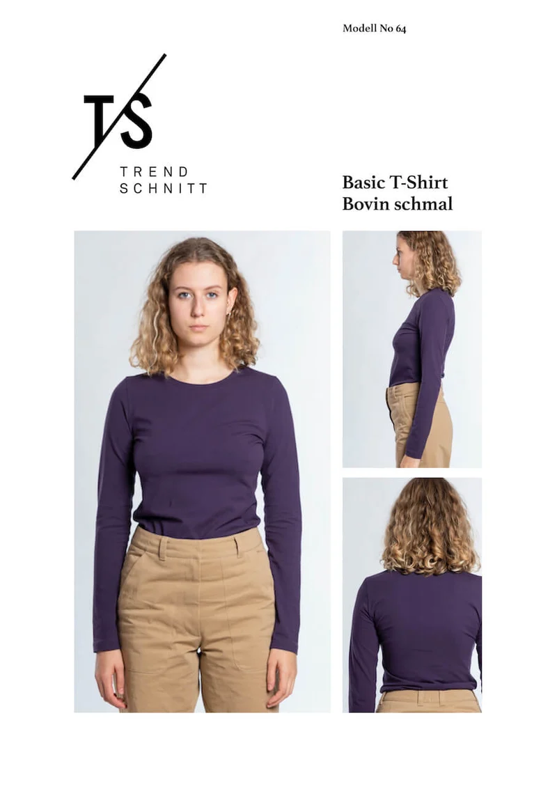 No64 Basic T-Shirt Bovin schmal