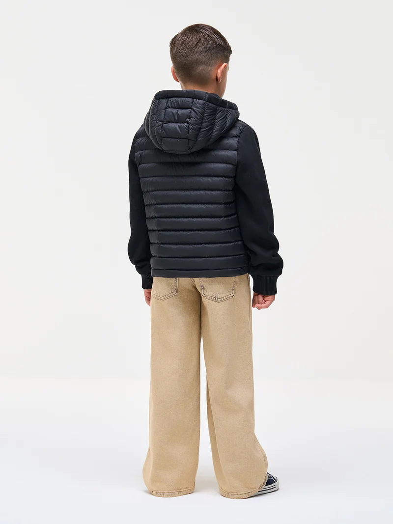 Winterjacke Multi Material Schwarz