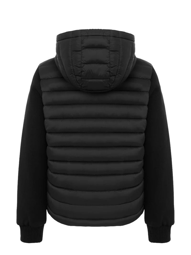 Winterjacke Multi Material Schwarz