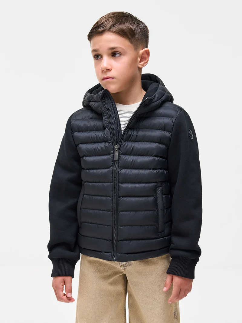 Winterjacke Multi Material Schwarz