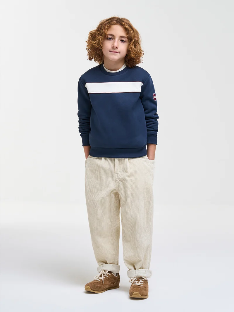 Sweatshirt Pipings Marineblau
