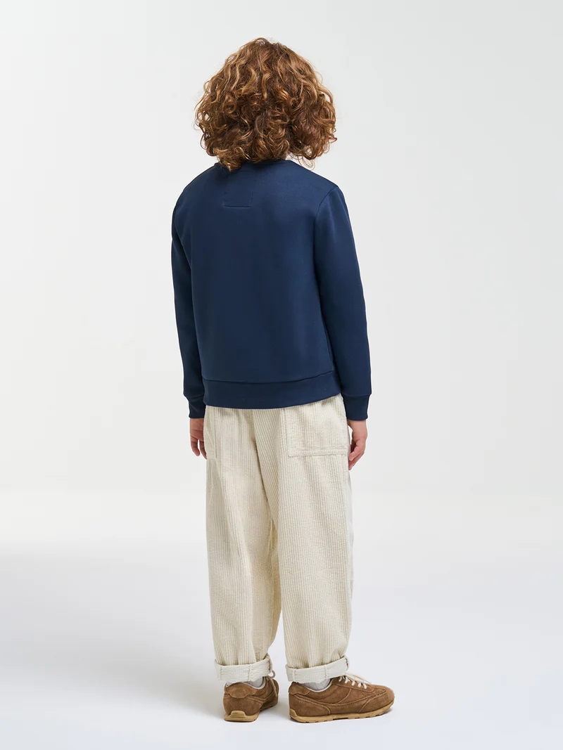 Sweatshirt Pipings Marineblau