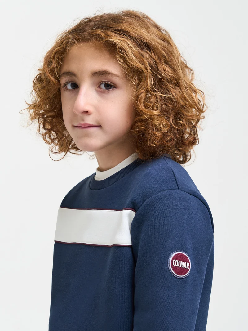Sweatshirt Pipings Marineblau