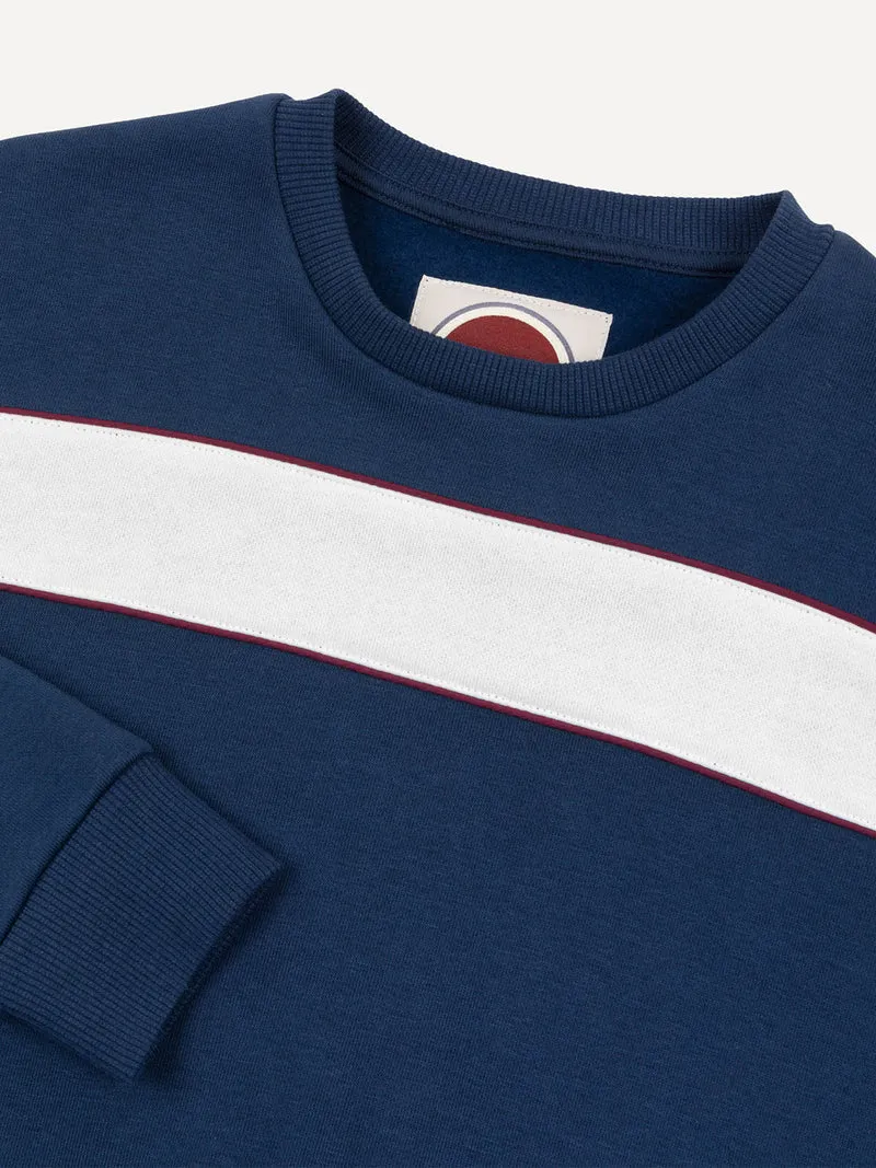 Sweatshirt Pipings Marineblau