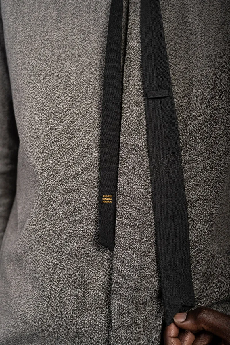 eigensinnig wien | Lilla | Schmale schwarze Designer-Krawatte aus japanischer Baumwolle