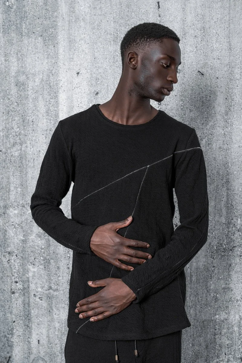 eigensinnig wien | Dave | Außergewöhnlicher Herren Designer Strickpullover in Schwarz