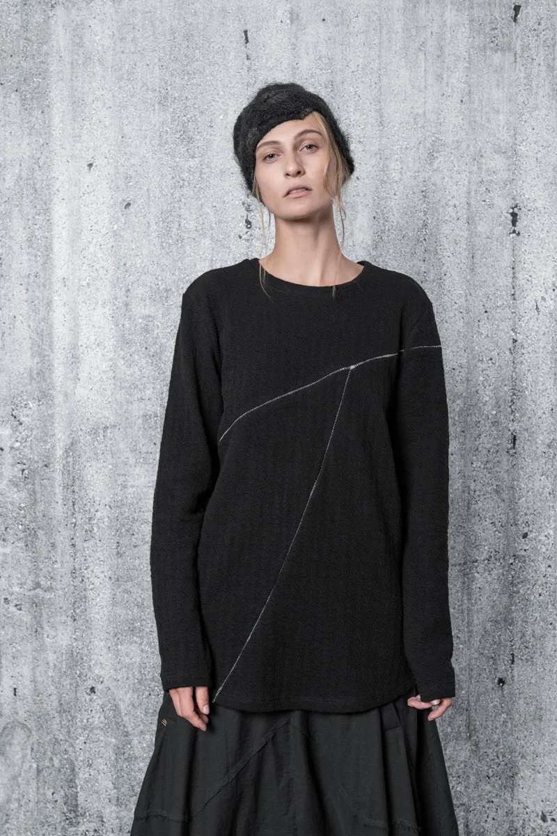 eigensinnig wien | Dave | Außergewöhnlicher Herren Designer Strickpullover in Schwarz