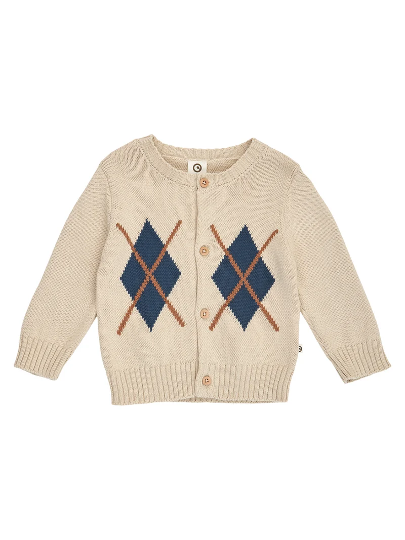 Strickjacke Old English Beige