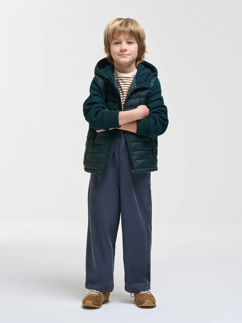 Winterjacke Multi Material Olivgrün