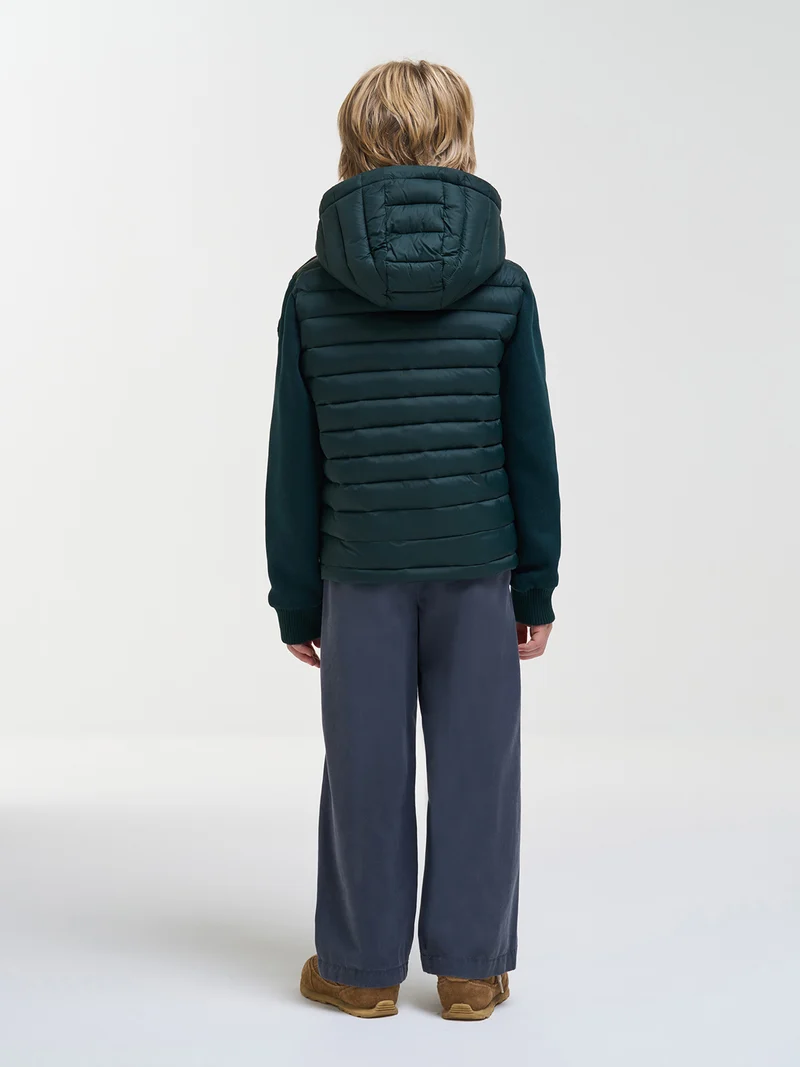 Winterjacke Multi Material Olivgrün