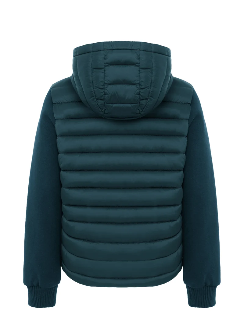 Winterjacke Multi Material Olivgrün