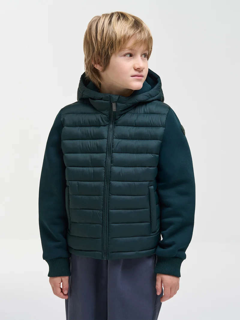 Winterjacke Multi Material Olivgrün