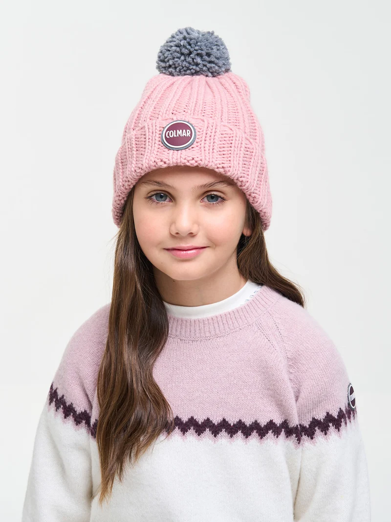 Beanie Ribbed Knit Rosa