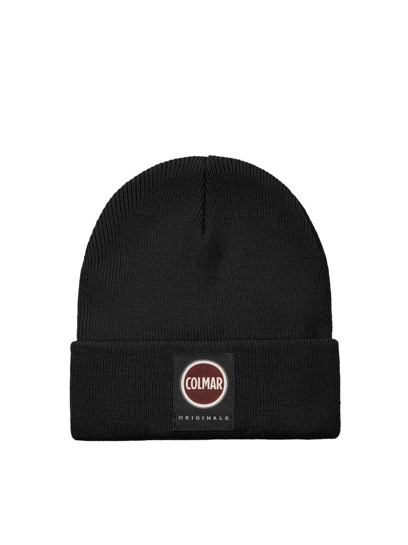 Beanie Stotcking Stitch Knit Schwarz