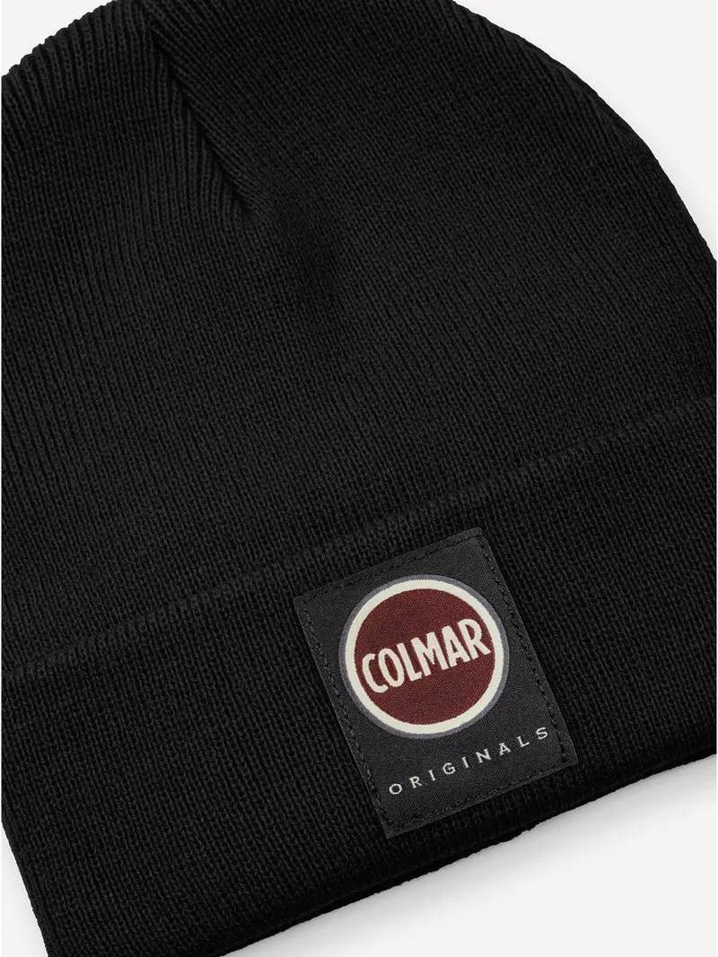 Beanie Stotcking Stitch Knit Schwarz