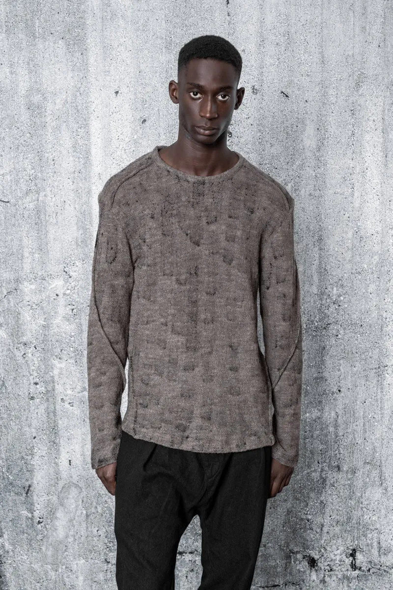 eigensinnig wien | Tyche | Herren Designer Strickpullover aus Schurwolle mit handgefärbtem Muster