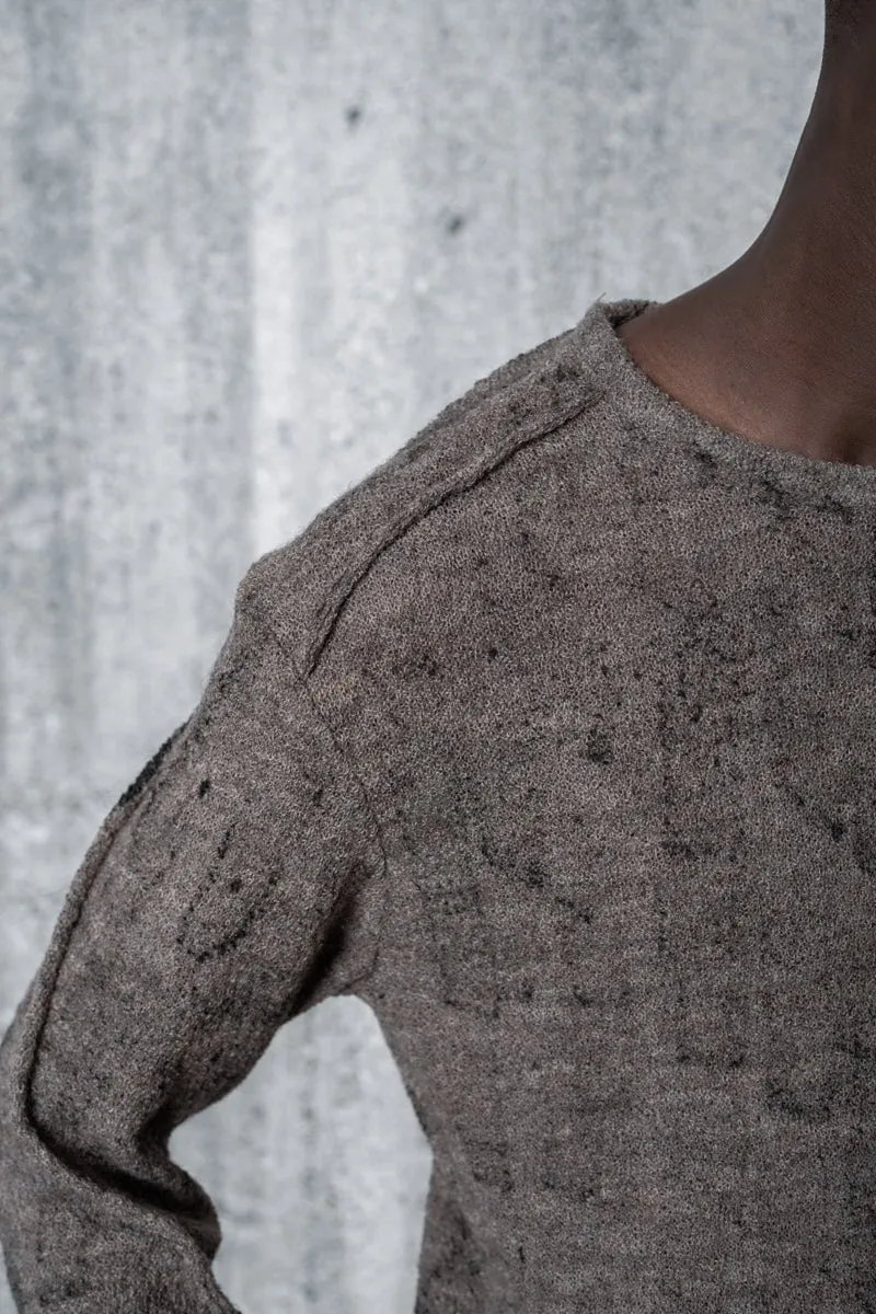 eigensinnig wien | Tyche | Herren Designer Strickpullover aus Schurwolle mit handgefärbtem Muster