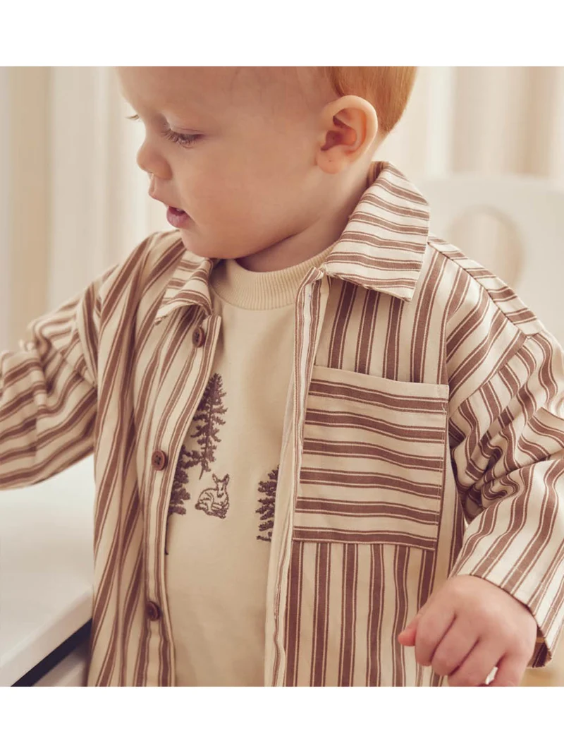 Hemd Woven Stripe Beige