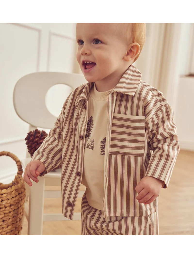 Hemd Woven Stripe Beige