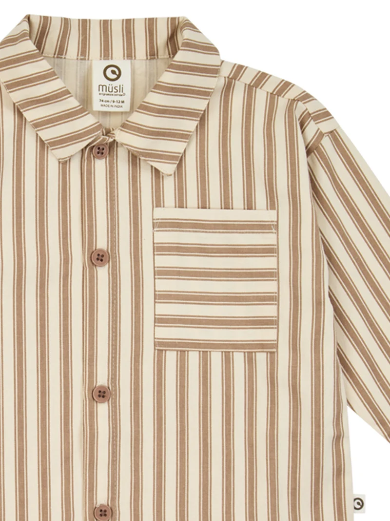 Hemd Woven Stripe Beige