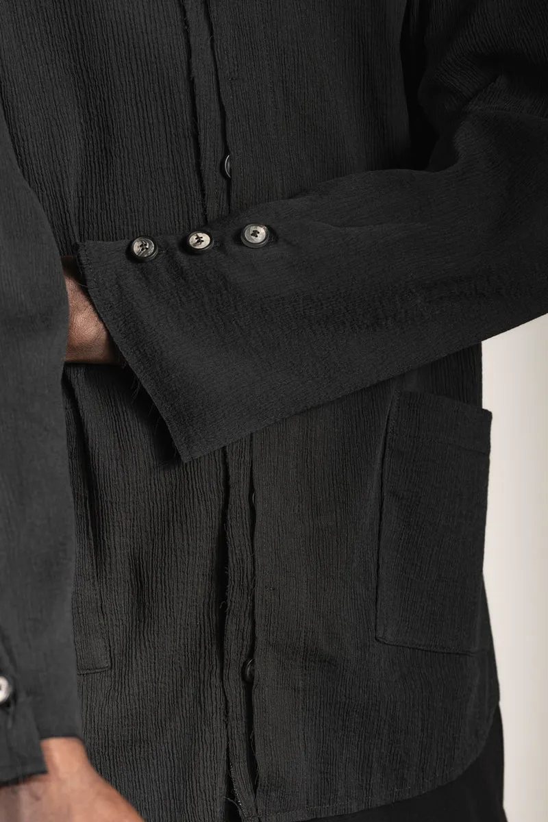 eigensinnig wien | Thoreau | Exklusives Designer Seiden-Shacket in Schwarz