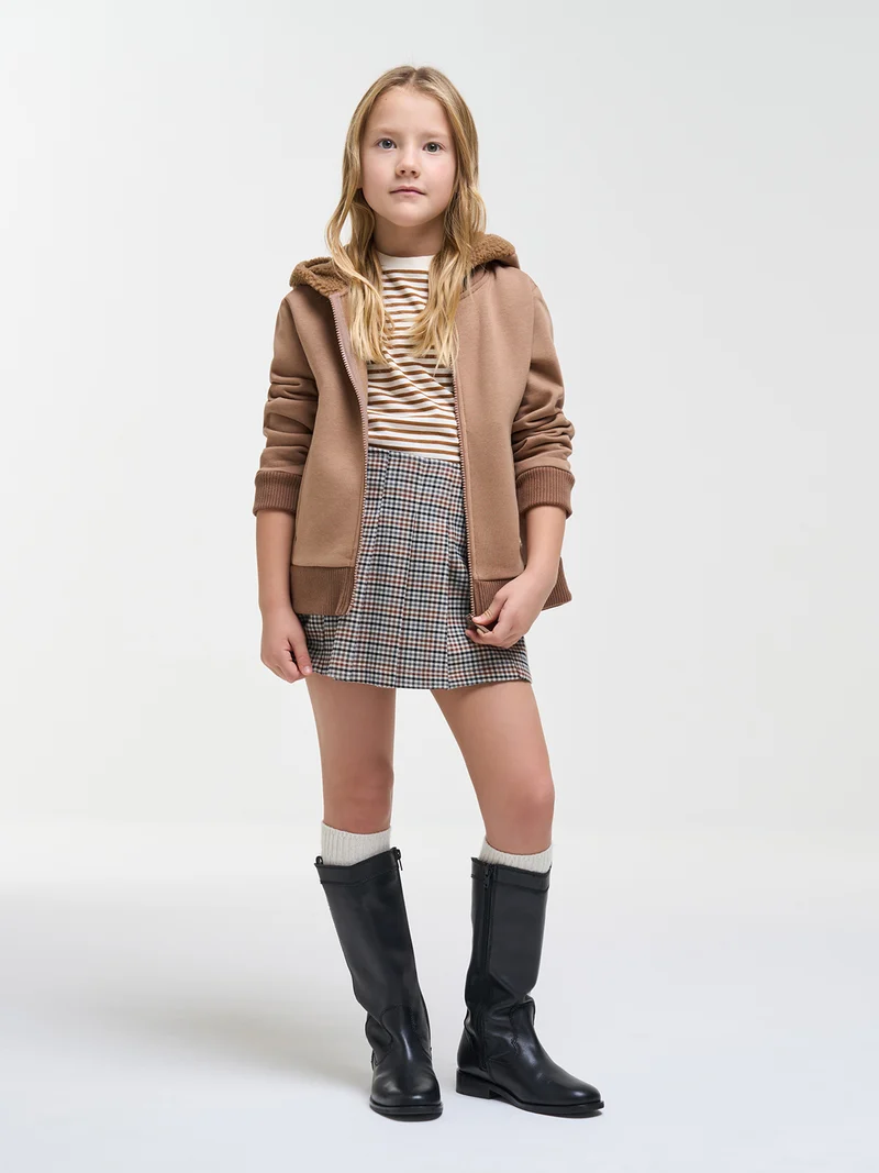 Hoodie Teddy Lined Camel