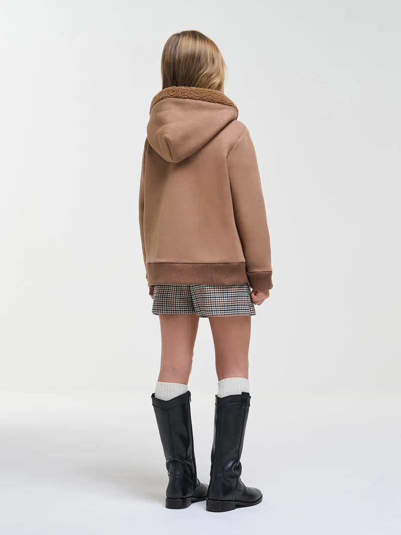 Hoodie Teddy Lined Camel