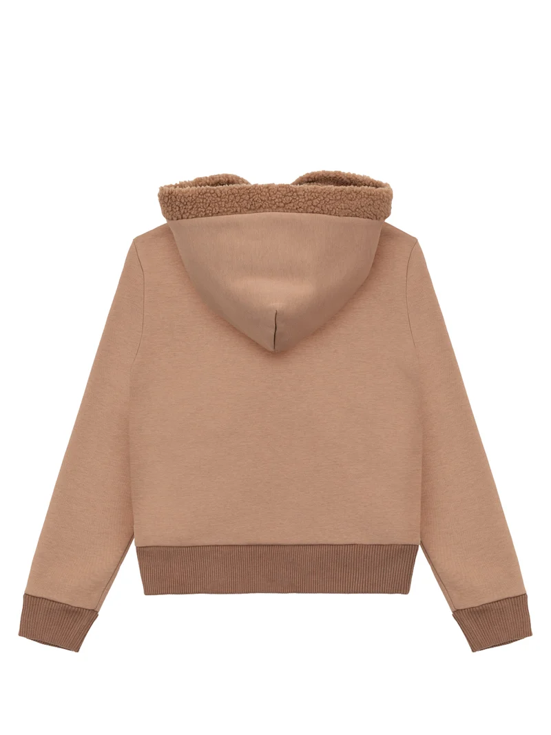 Hoodie Teddy Lined Camel