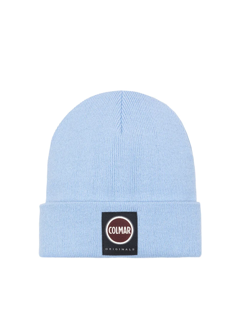 Beanie Stotcking Stitch Knit Hellblau