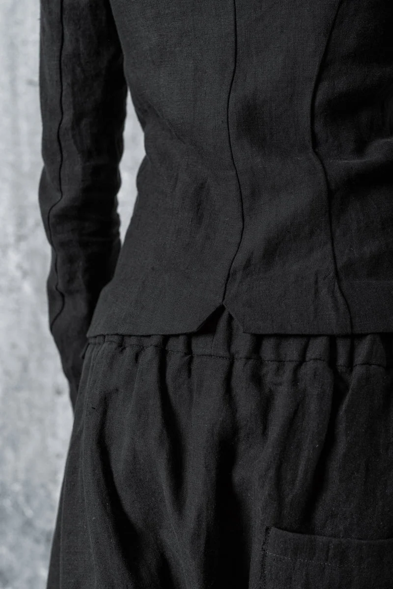 eigensinnig wien | Ada | Schwarze Blusenjacke für Damen aus Leinen