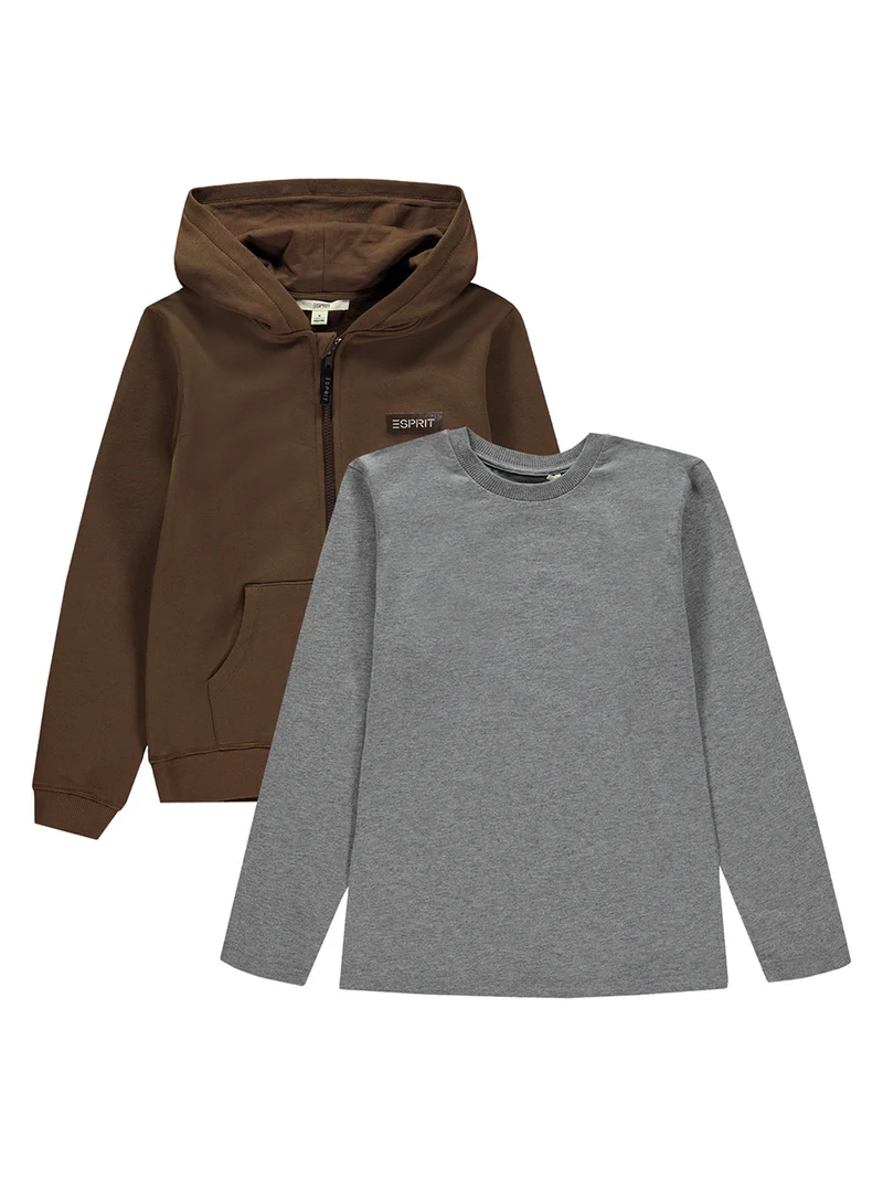Sweatjacke Braun