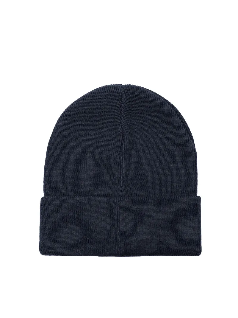 Beanie Stotcking Stitch Knit Marineblau