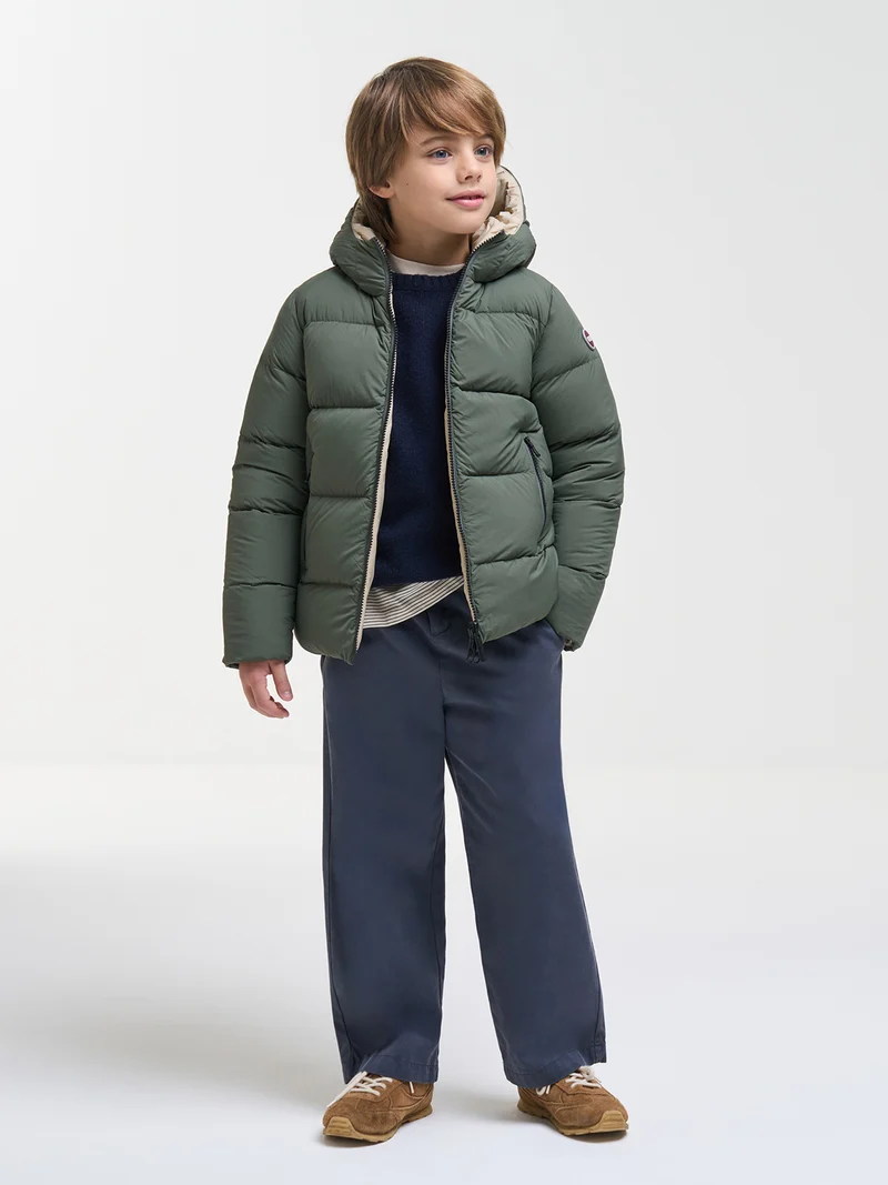 Daunenjacke Reversible Quilted Olivgrün