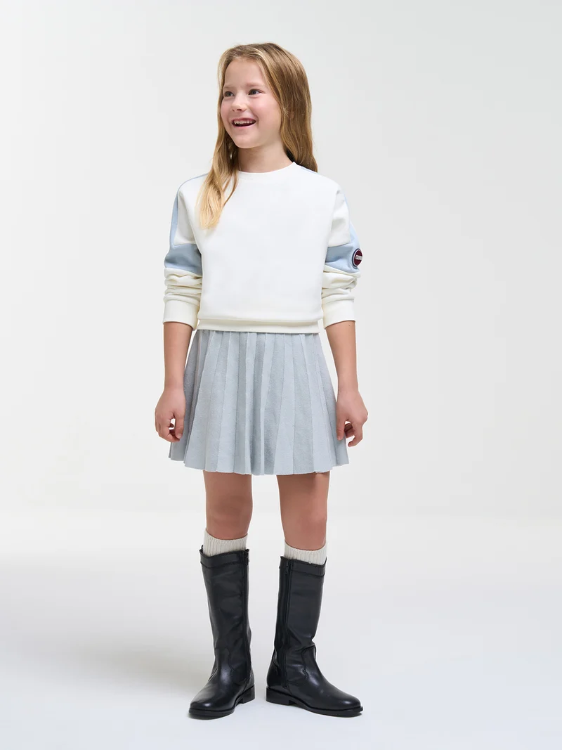 Sweatshirt Bicolour Weiß