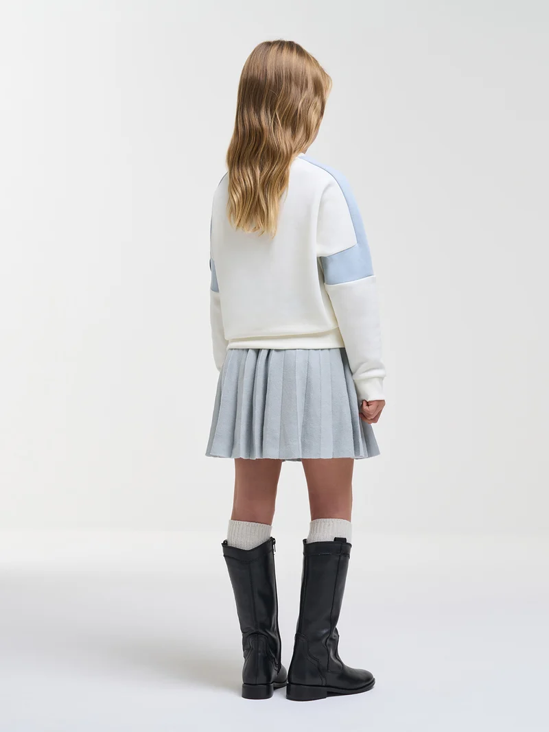 Sweatshirt Bicolour Weiß
