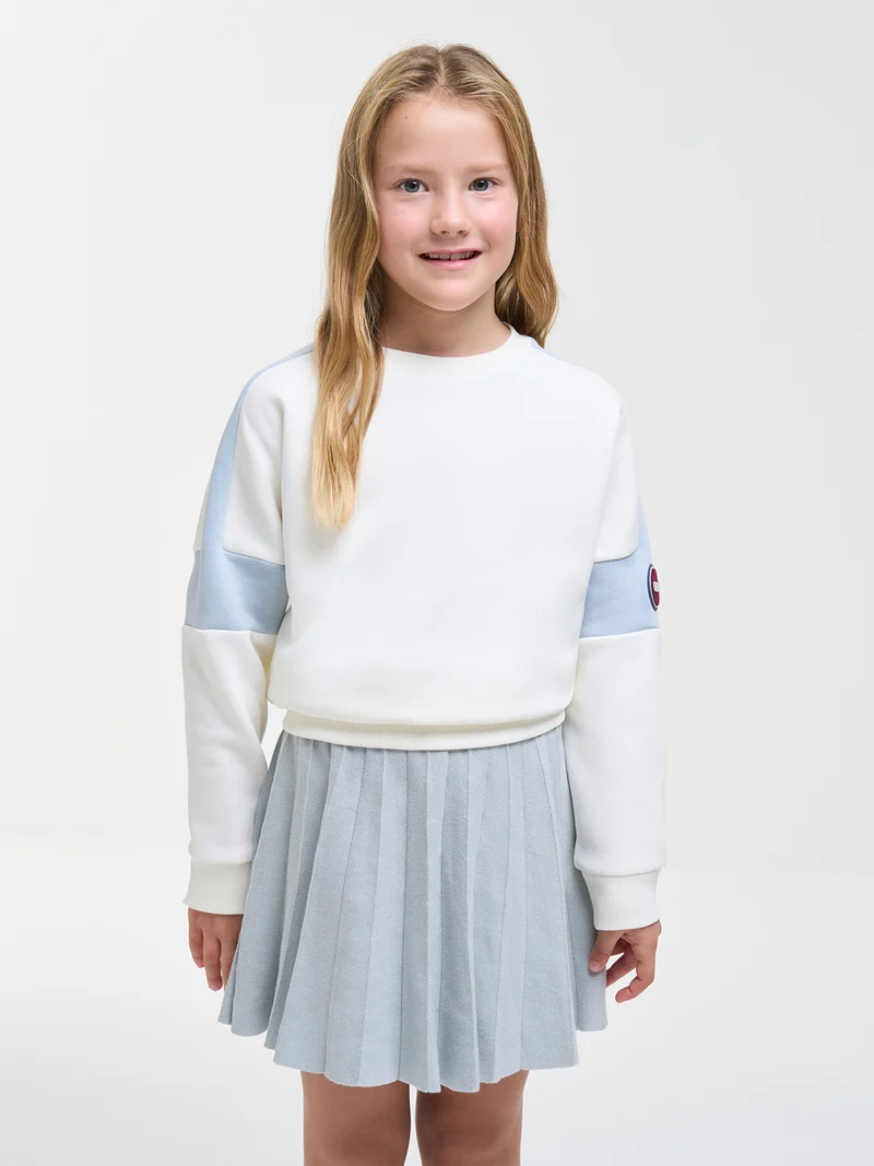 Sweatshirt Bicolour Weiß