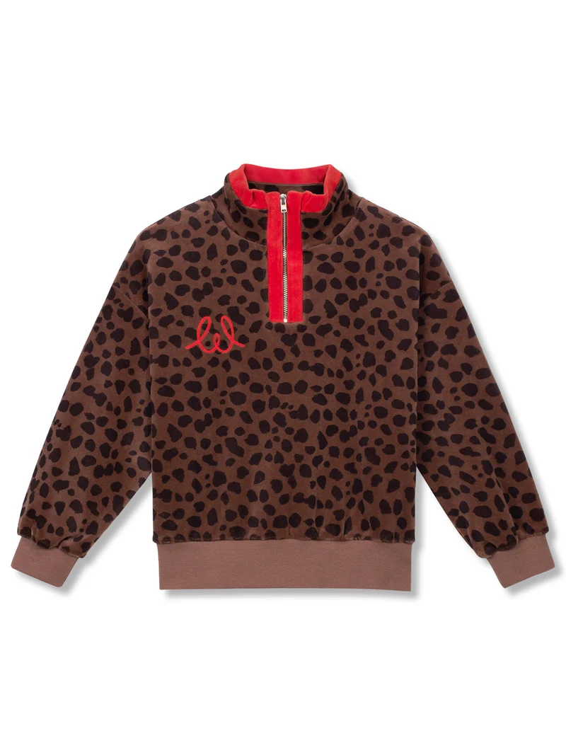 Sweatjacke Animal Paint Braun