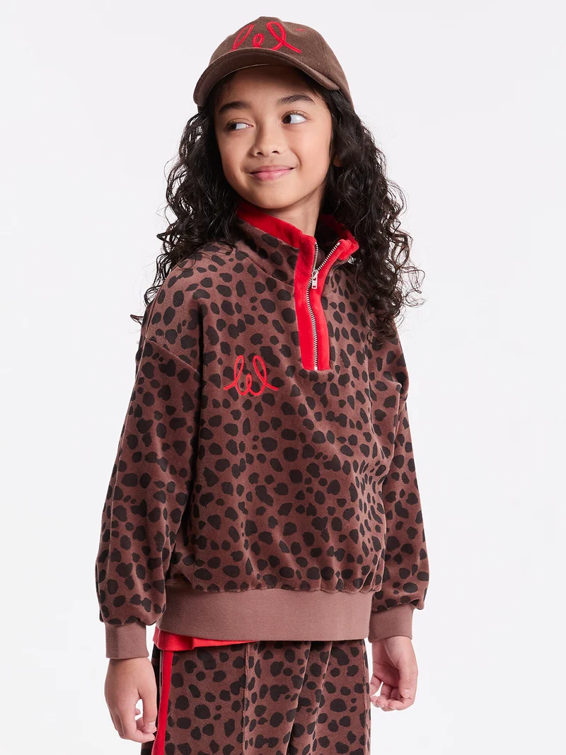 Sweatjacke Animal Paint Braun