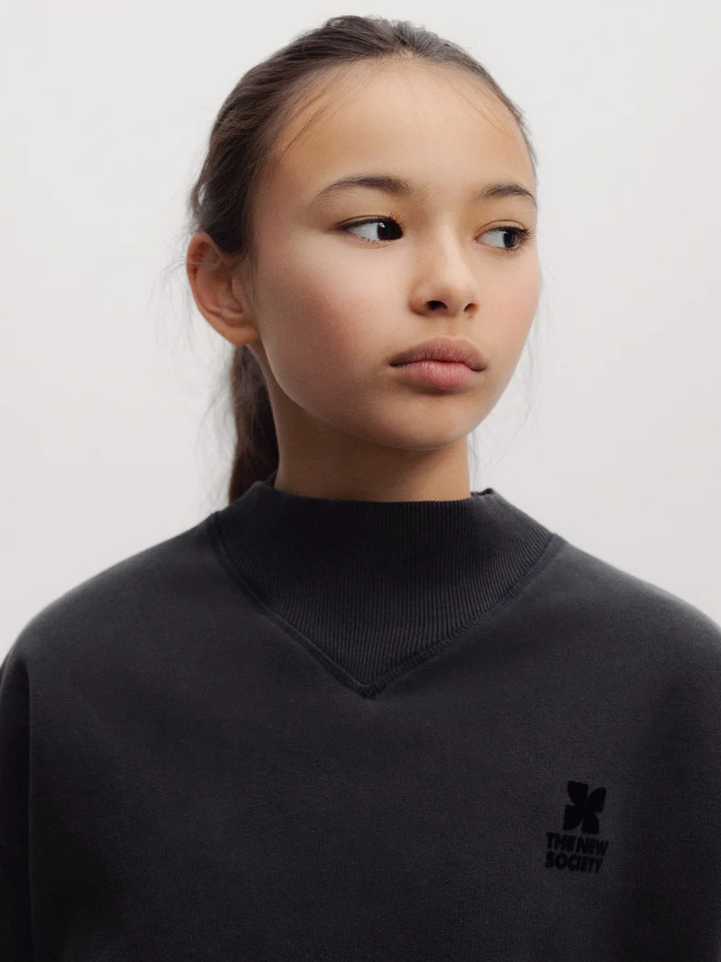Sweatshirt Tns Logo Teen Rib Swaetshirt Schwarz