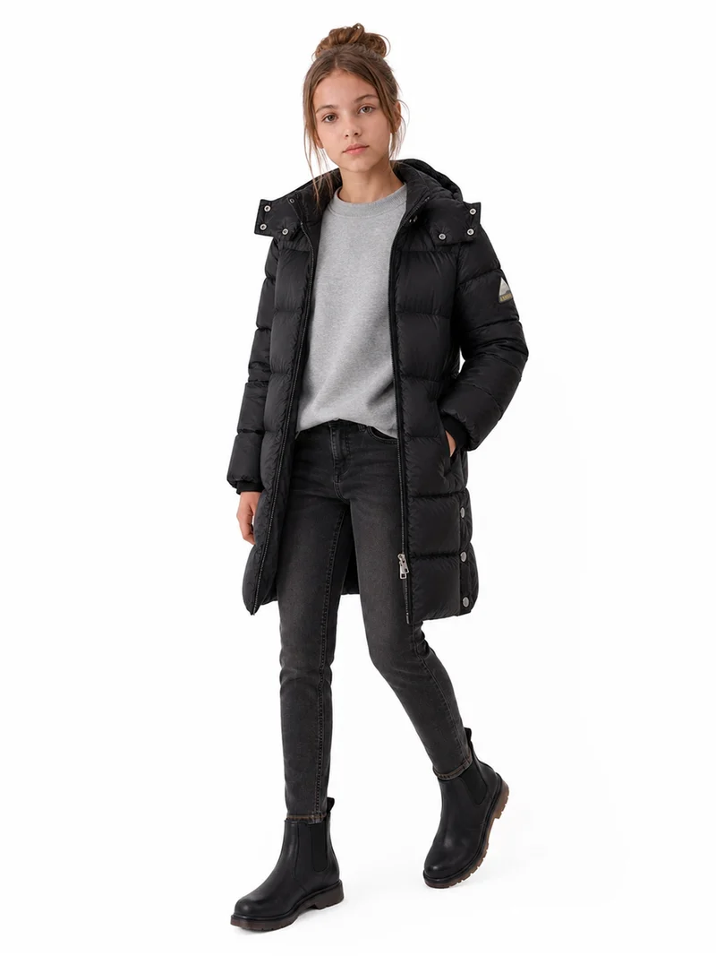Wintermantel Puffer Shiny Schwarz