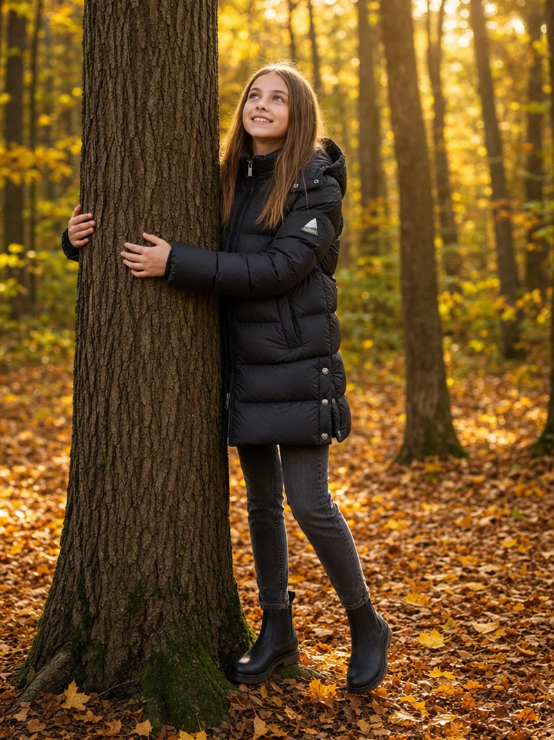 Wintermantel Puffer Shiny Schwarz