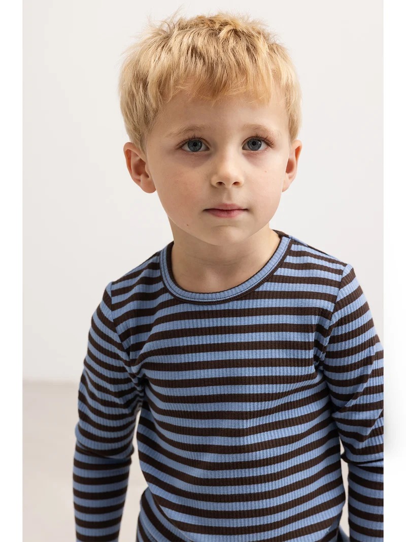 Longsleeve Plain Tee Blau