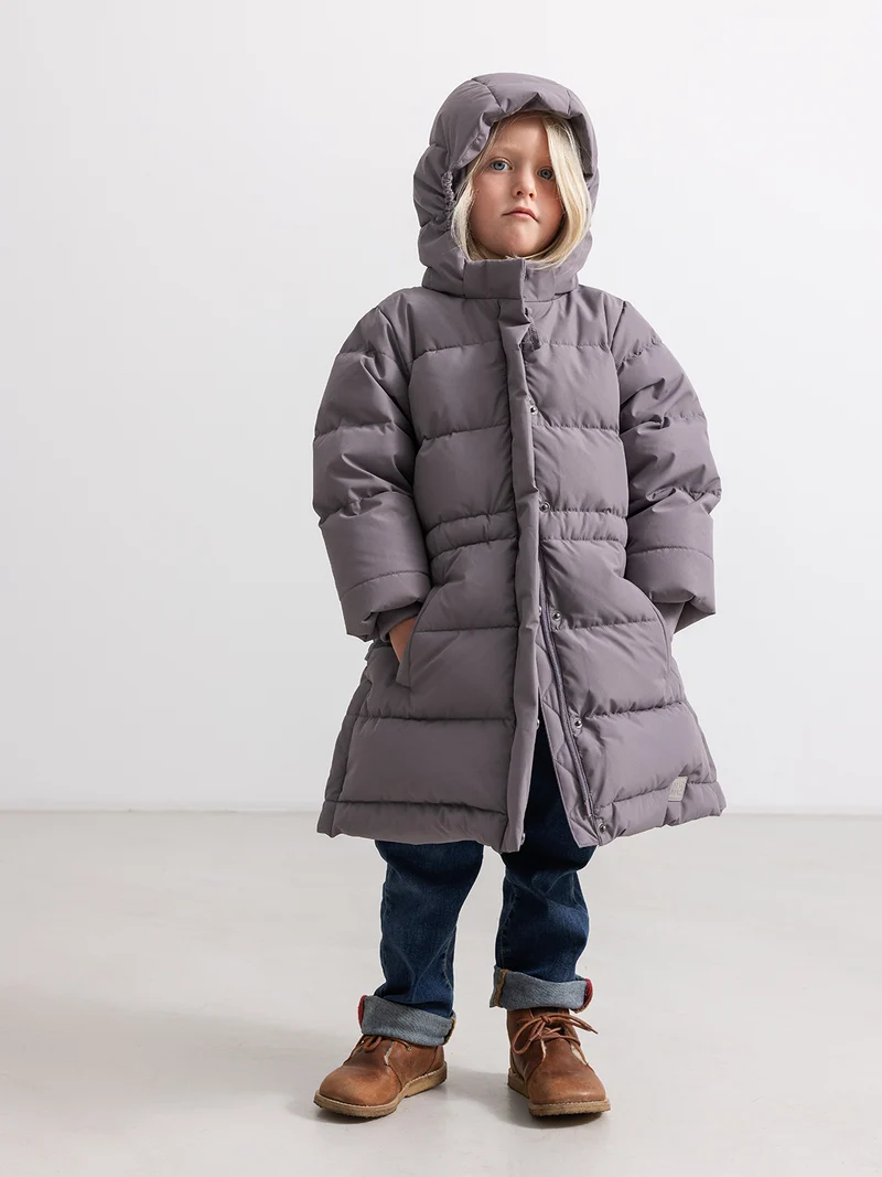 Daunenmantel Oxford Grau