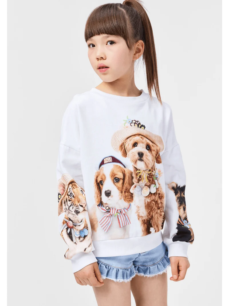 Sweatshirt Maxi Cremeweiß
